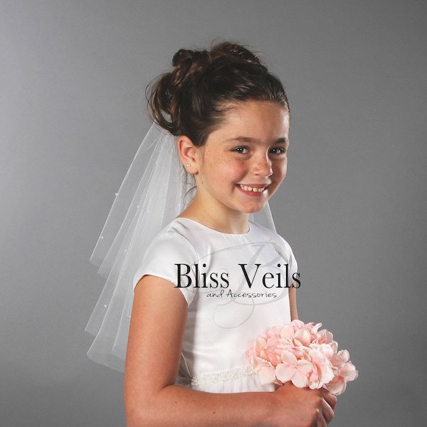 First Communion Veil with Pearls - Fast Shipping!