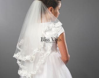 2 Tier Lace First Communion Veil
