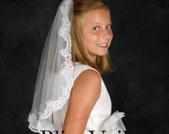 Lace Communion Veil - Fast Shipping!