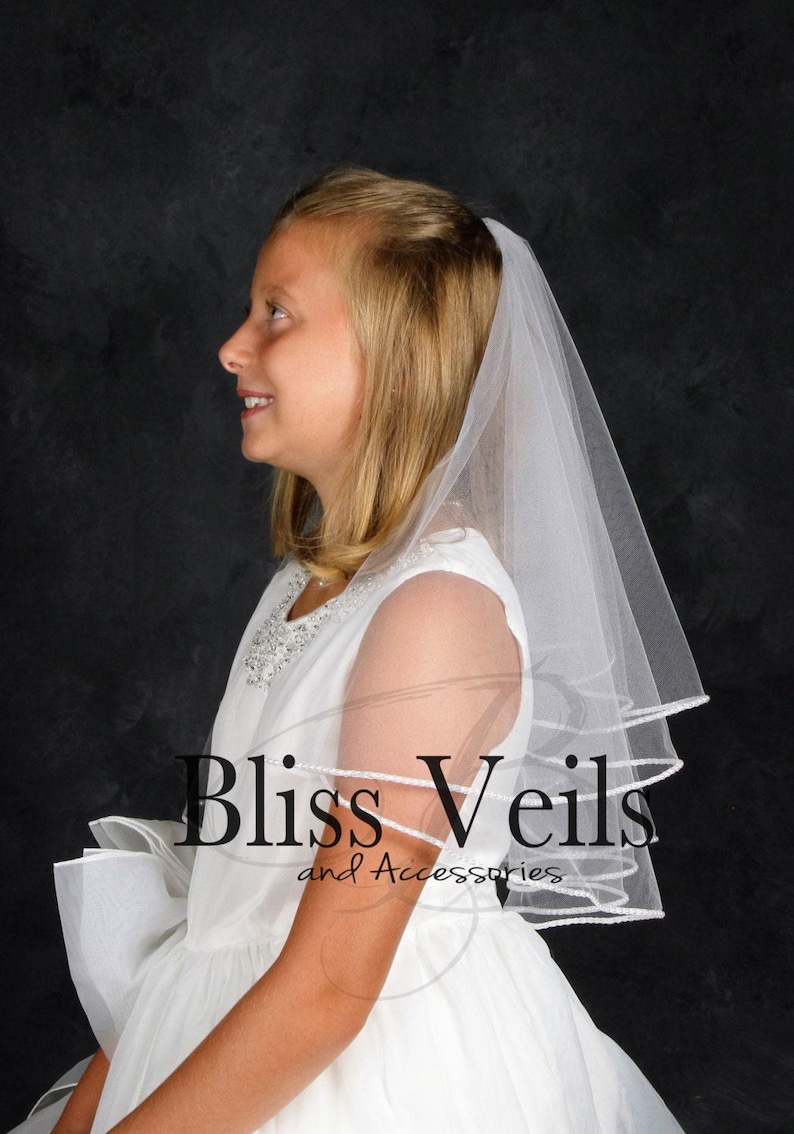 Pearl First Communion Veil image 3