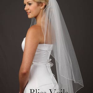 Full Volume Bridal Veil, 1 Tier Fingertip Veil, Ivory Veil, Floor Veil, Blush Veil, Chapel Veil, Dramatic Veil, Elegant Veil image 6