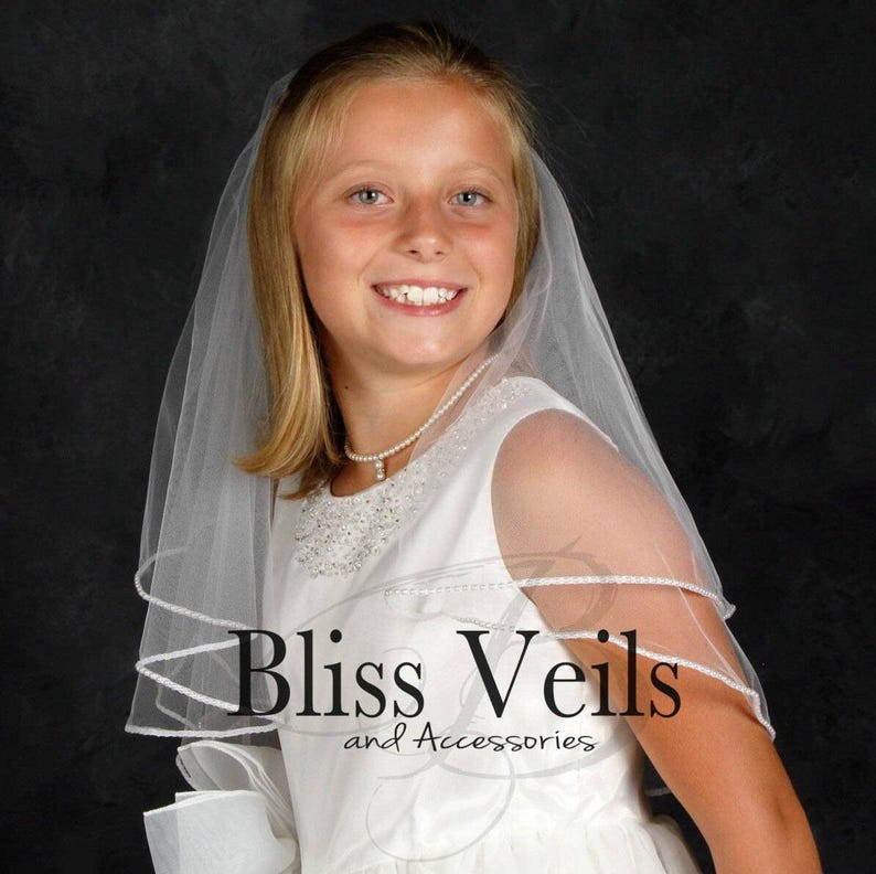 Pearl First Communion Veil image 2