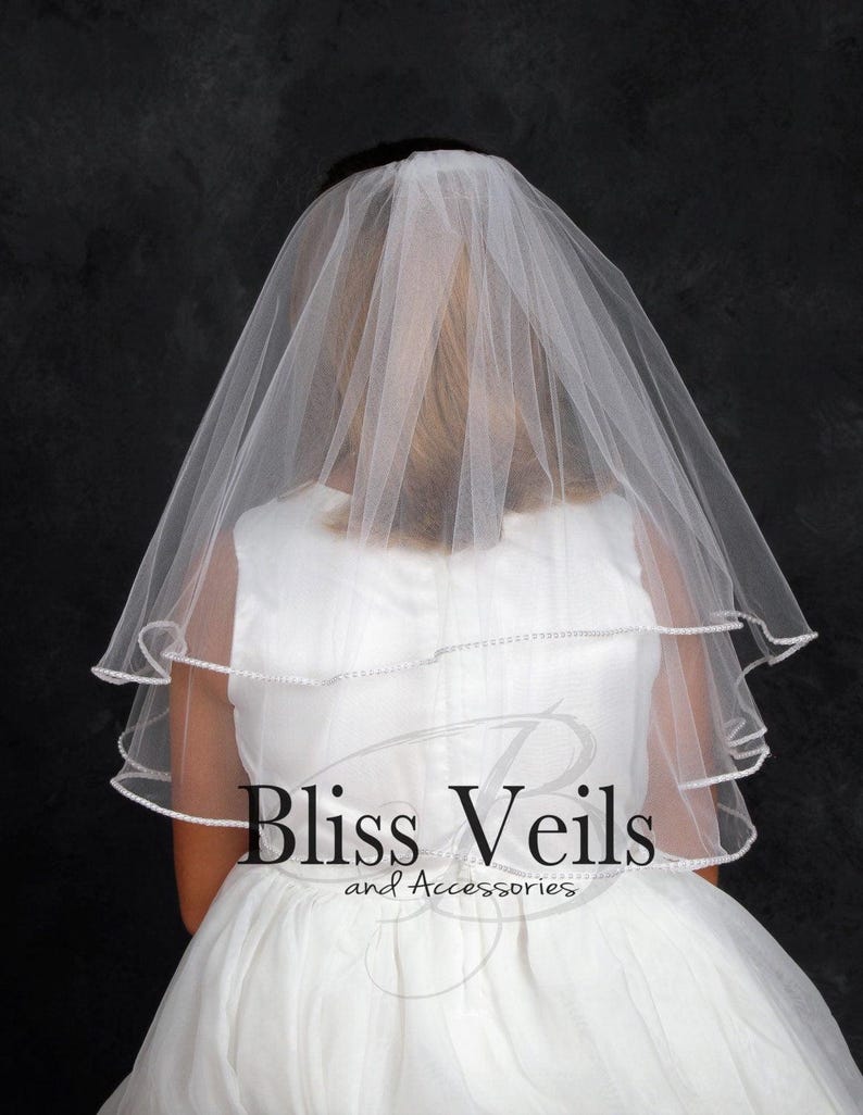 Pearl First Communion Veil image 4
