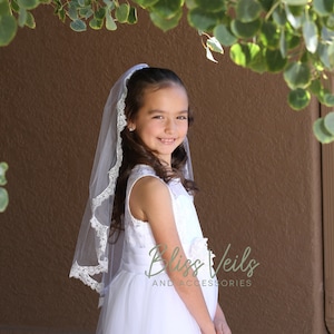 KALLORY Wedding veil with comb wedding crown veil wedding vail flower  children headdress First Communion Veils for Girls Short Bachelorette Veils