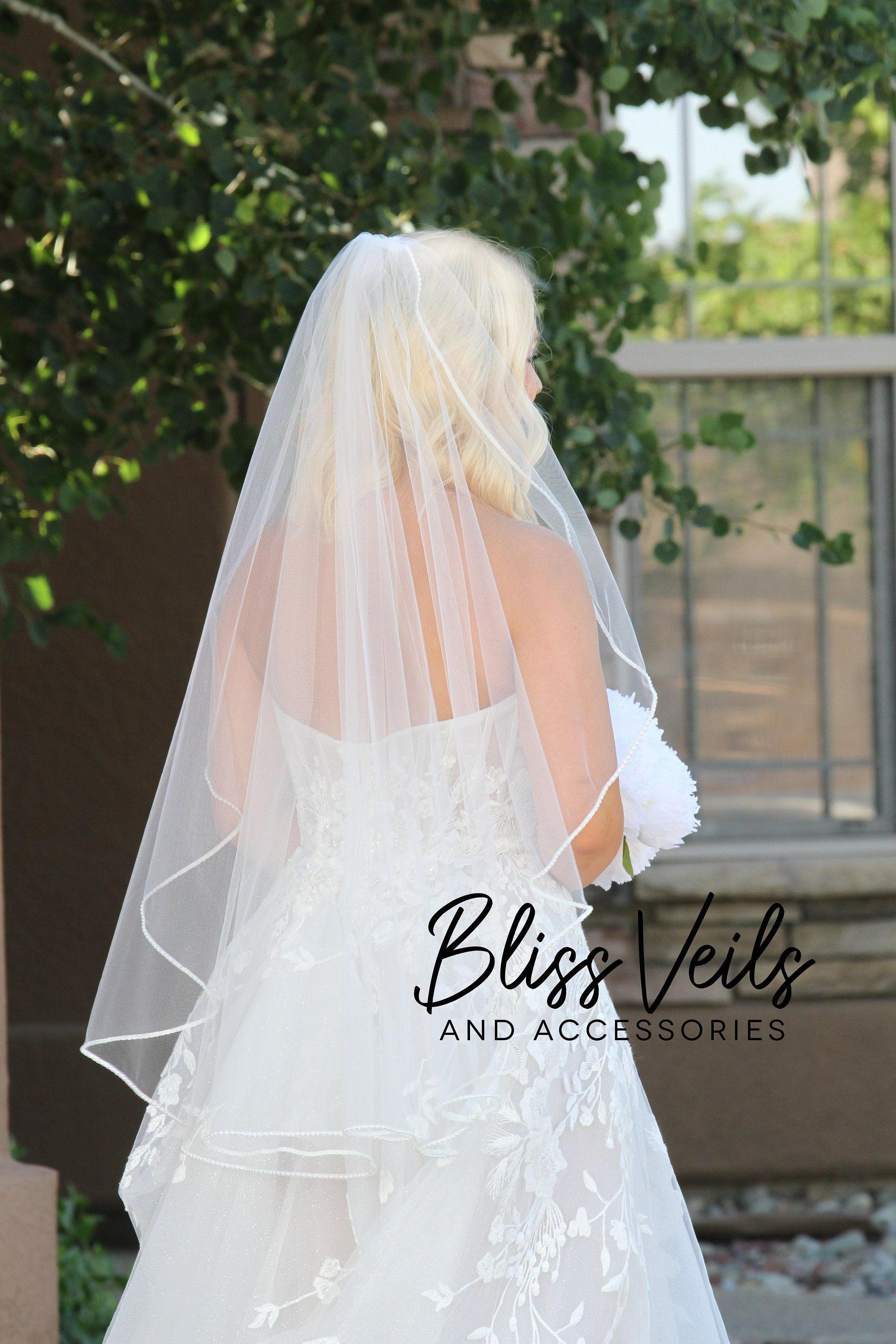【新品】 Angel White Veil 2個 Angel Cut Pearl Edge Wedding Veil, Soft White Veil, Ivory Veil