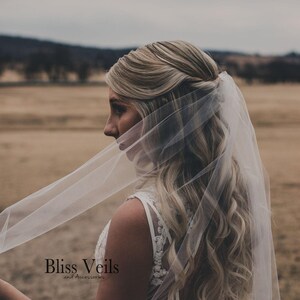 fingertip length bridal veil soft tulle