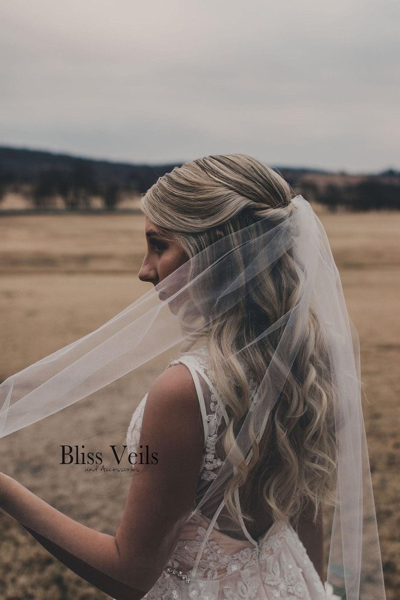 fingertip length bridal veil soft tulle