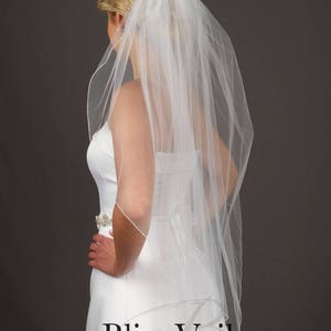 Full Volume Bridal Veil, 1 Tier Fingertip Veil, Ivory Veil, Floor Veil, Blush Veil, Chapel Veil, Dramatic Veil, Elegant Veil image 4