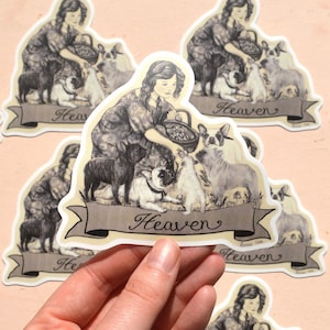 Französische Bulldogge Aufkleber - für Ihren Laptop, Wasserflasche, Fenster - Frenchie Love Aufkleber - Wasserdichter lustiger Vintage Geschenk Illustration Aufkleber.