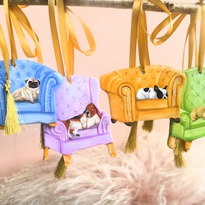 Custom Hand-Painted Pet Ornament: Vintage French Pastel Art Home Decor
