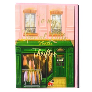À ma carte de vœux spéciale Little Thrifter. Thrifter en feuille d'or, carte d'amoureux d'occasion