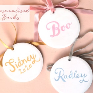 Custom Hand Painted Custom Ornament Personalised Bespoke Ceramic Pet bauble Pet Loss Memorial gift Holiday season Home Decor Heirloom Blush Pink Velvet