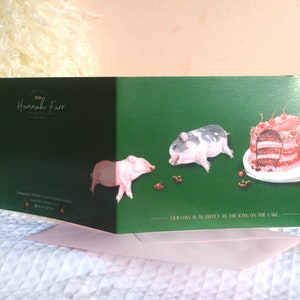 Funny Pig anniversary Card Our love is as sweet as the icing on the cake....Because couples that eat together, stay sweet together card image 3