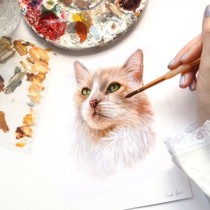 Peinture acrylique personnalisée pour animal de compagnie peinte à la main - Portrait original sur mesure pour cadeau commémoratif de perte d'animal de compagnie - Mariage - Décoration d'intérieur