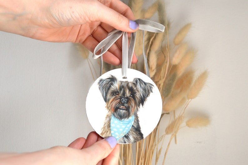 Custom Hand Painted Custom Ornament Personalised Bespoke Ceramic Pet bauble Pet Loss Memorial gift Holiday season Home Decor Heirloom image 3