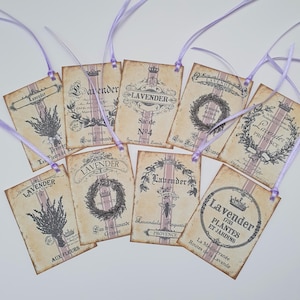 CHAMPS DE LAVANDE, lavande française, étiquettes-cadeaux de style champêtre, étiquettes de fleuriste, cadeaux pour jardinier et horticulteur, étiquette de scrapbooking de jardinage