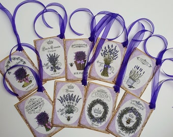 POTS DE LAVANDE, lavender themed, French style tag, florist, gardening gift idea, horticulture, French garden ephemera, kitchen garden label