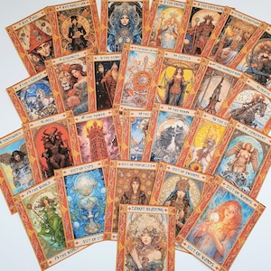 TAROT READING, tarot themed, mystic journaling postcards, fortune telling, cartomancy ephemera for scrapbooking projects, major minor arcana