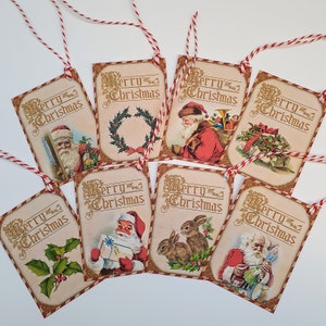 OLD FASHIONED CHRISTMAS, traditional feel Christmas gift tags, Victorian style festive tag, children's Christmas label, Xmas tree display