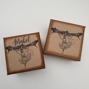 COFFRET FÉE DES DENTS, personnalisé, boîte fée des dents pour enfants, récipient souvenir dents de lait, boîte de collection fée des dents carrée, boîte en carton kraft
