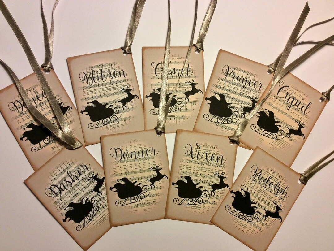 RUDOLPH & THE GANG Christmas Tags - Rudolph - Reindeer - the Red Nosed ...