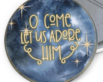 Spilla di Natale "Adoralo", spilla cristiana per le feste