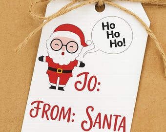 Santa Gift Tags: Printable Christmas Labels (Digital Download)
