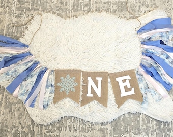 Olaf Garland, highchair banner, first birthday, frozen birthday