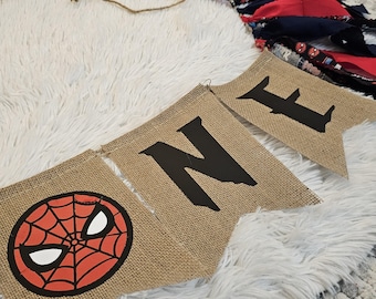 Guirnalda de Spiderman, pancarta para trona, primer cumpleaños, cumpleaños de superhéroe
