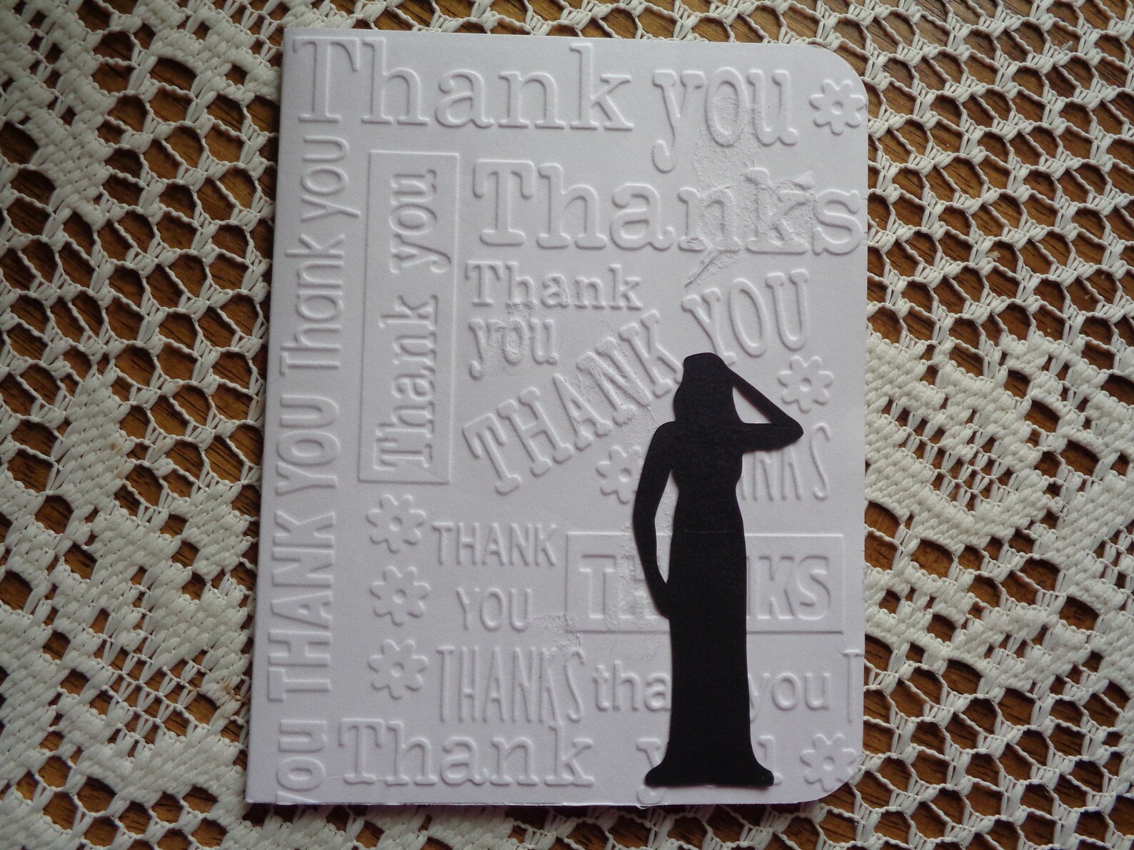 For Someone in the Military Female Thank You Salute Armed
