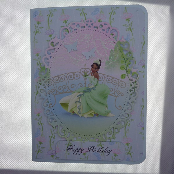 Disney Princess, Tiana, Birthday Card, 3 Dimensional, Handmade, Greeting Card