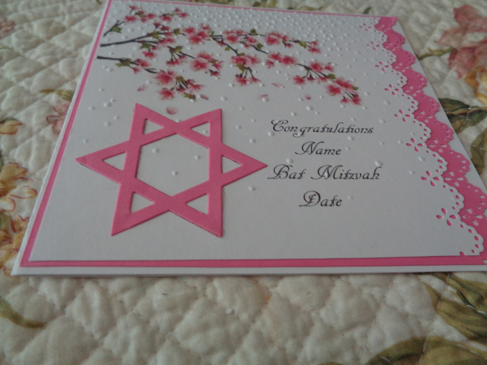 Personalized Bat Mitzvah Card Religious Event Jewish Event - Etsy