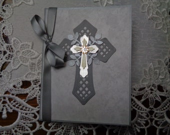 Confirmation Card, Easter, First Holy Communion, Religious Event, Cross, 3 Dimensional, Greeting Card, Handmade