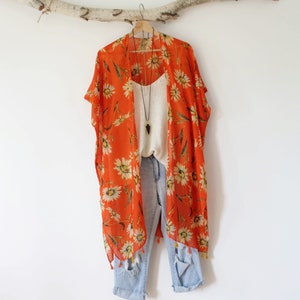 Kimono, MARGUERITE, Boho Kimono, geblümt