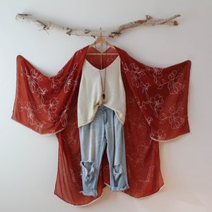 Kimono, RUST, Kimono Boho, bohemian, long kimono