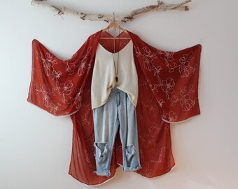 Kimono, RUST, Kimono Boho, bohemian, long kimono