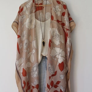 Kimono, FALL GARDEN , bohemian kimono, floral image 5