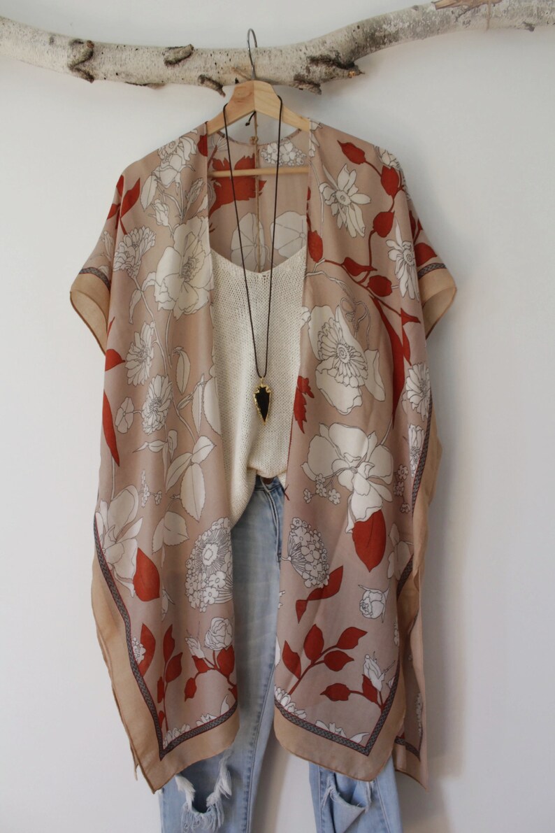 Kimono, FALL GARDEN , bohemian kimono, floral image 5