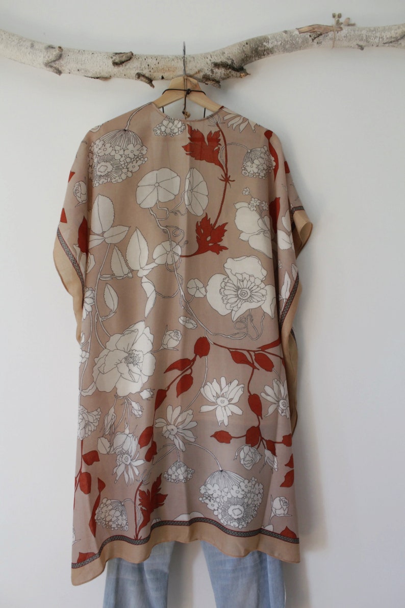 Kimono, FALL GARDEN , bohemian kimono, floral image 4