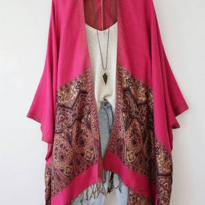 Kimono, MOROCCO 11, reversible, jacket, coat, cape, bohemian, shawl, wrap, summer, unique, boho, bridal, bridesmaids, women, clothing image 2