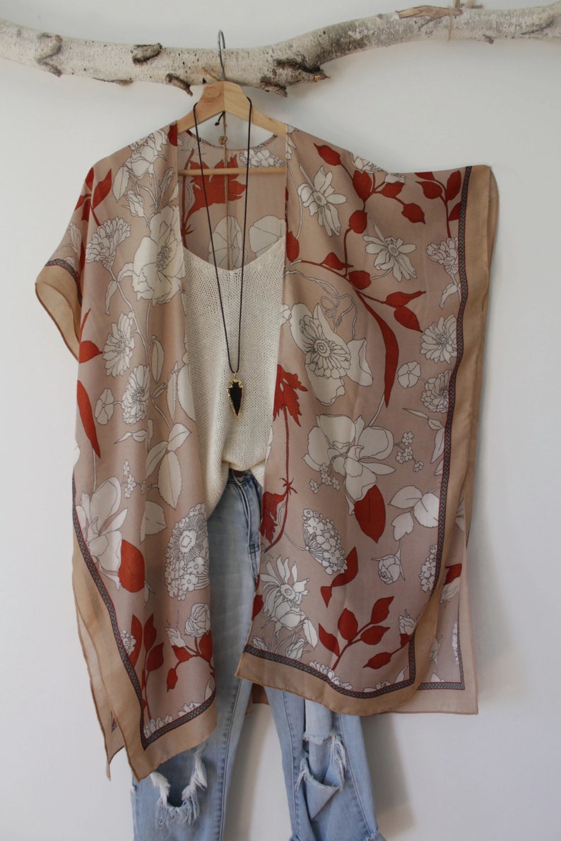 Kimono, FALL GARDEN , bohemian kimono, floral image 2