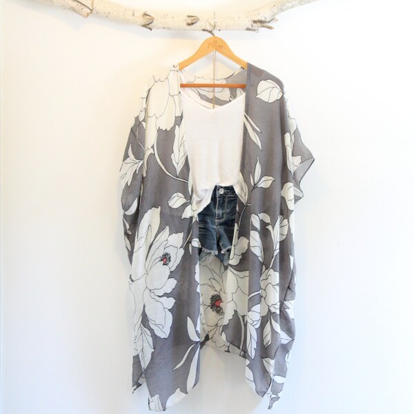 Duster bohemian kimono * Floral pattern * ALABAMA SONG*