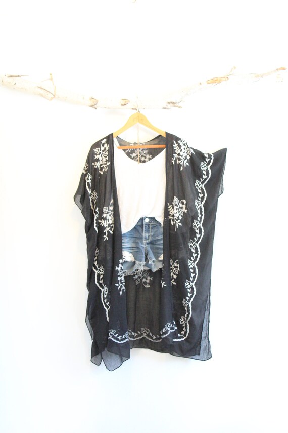 black kimono beachwear