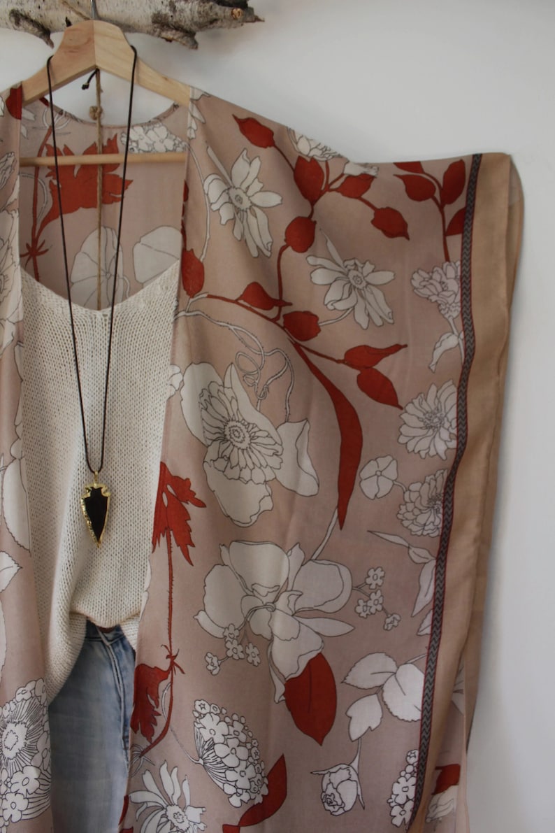 Kimono, FALL GARDEN , bohemian kimono, floral image 6