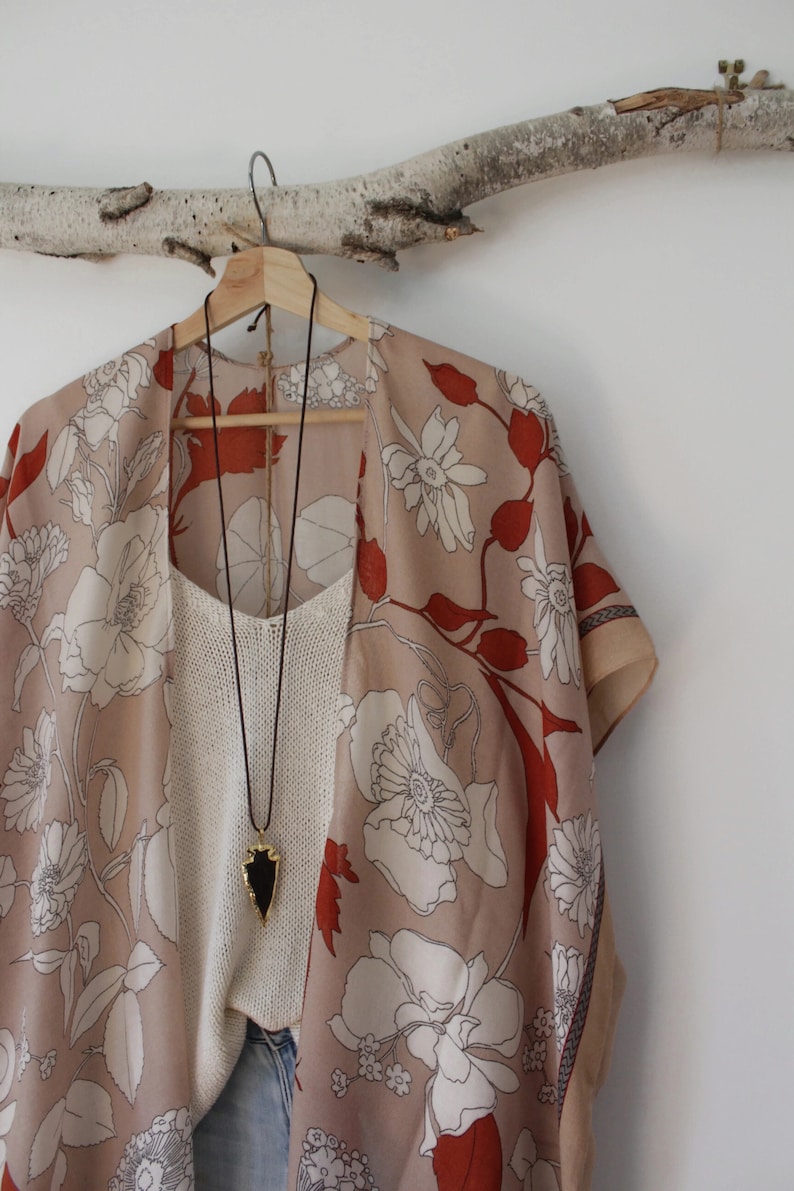 Kimono, FALL GARDEN , bohemian kimono, floral image 7