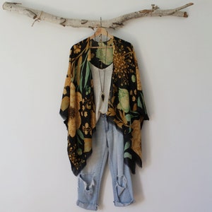 Short Kimono, PEONY, bohemian kimono, floral