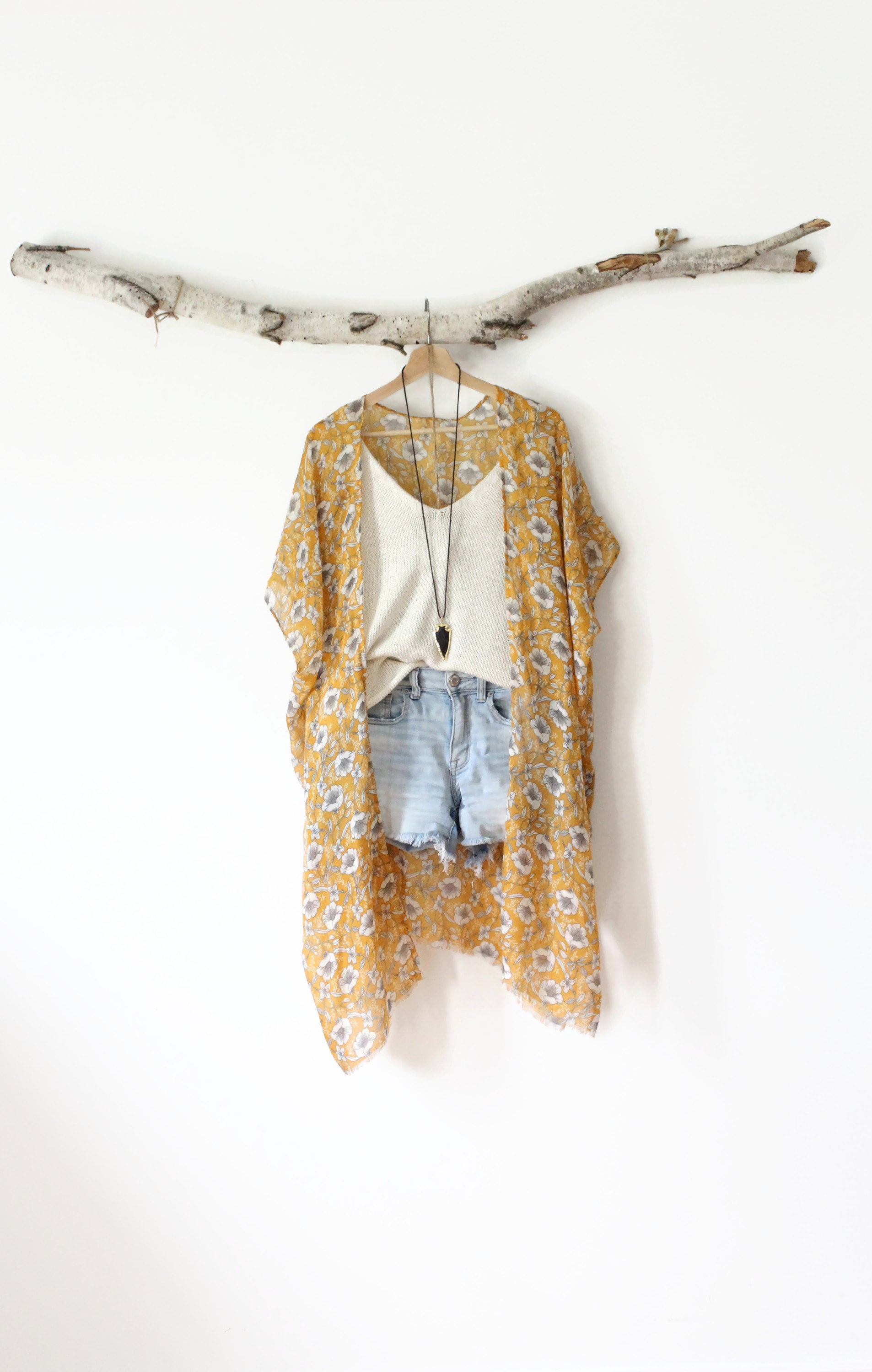 Kimono, CALIFORNIA POPPY, Bohemian Kimono with Floral Prints  Cover-u…
