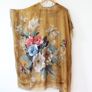 Kimono, GOLD RUSH, Boho-Kimono im Robe-Stil mit Blumenmustern, Cover-up, Strandbekleidung, Boho, Schal, Wickeltuch, Sommer, Boho, Braut, Kimono Bild 5