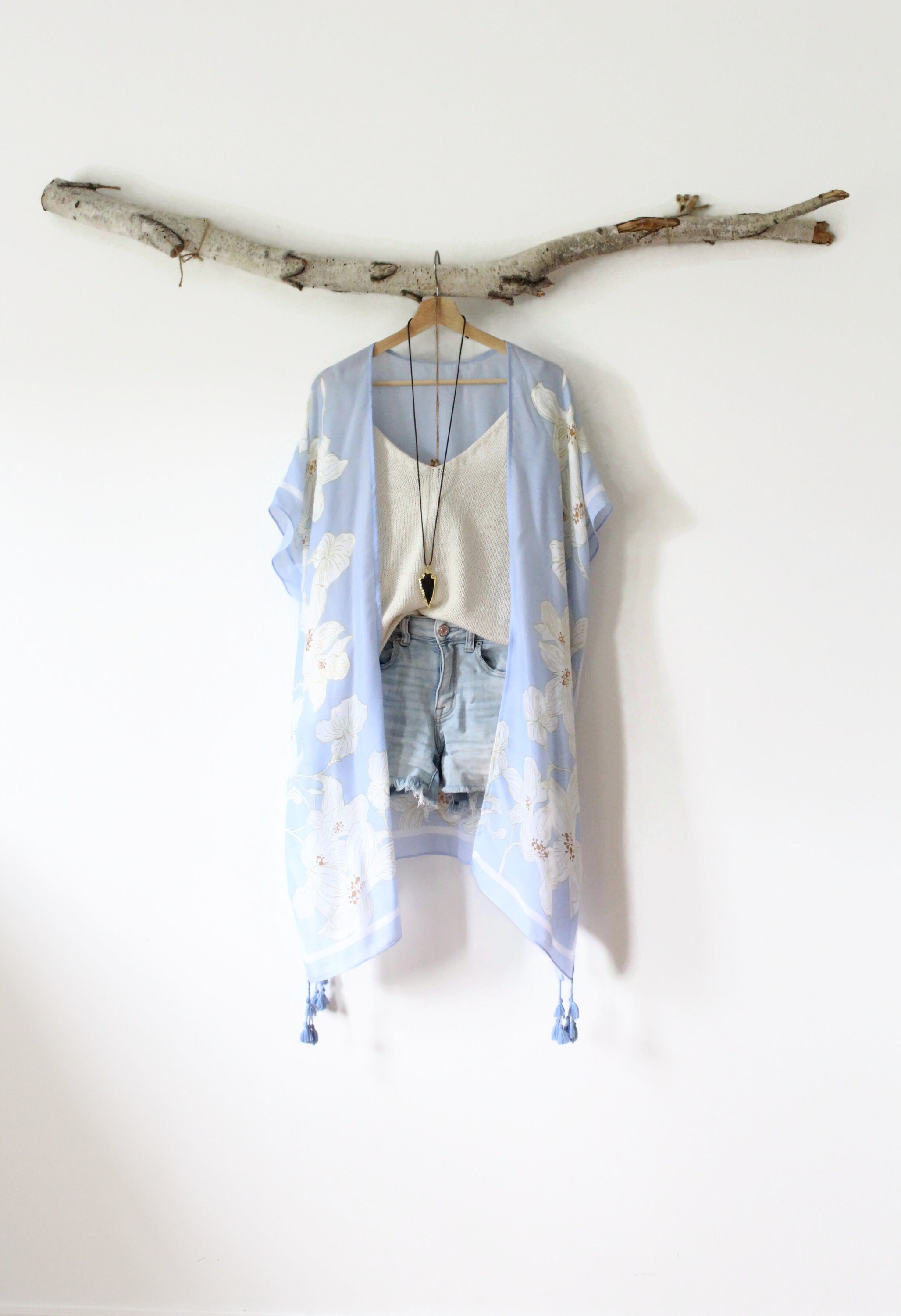 Kimono, Baby blue eyes, Cover-up, beachwear, bohemian, shawl, wrap, s…