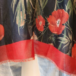 Kimono, COQUELICOTS, Kimono bohème fluide à motif floral, Tunique, tenue de plage, bohème, bohème, floral image 9